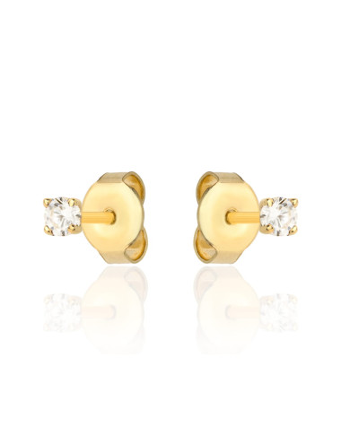 Kolczyki złote centralna biała cyrkonia (Gramatura: 0.60)