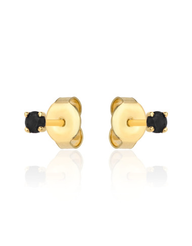 Kolczyki złote centralna czarna cyrkonia (Gramatura: 0.59)