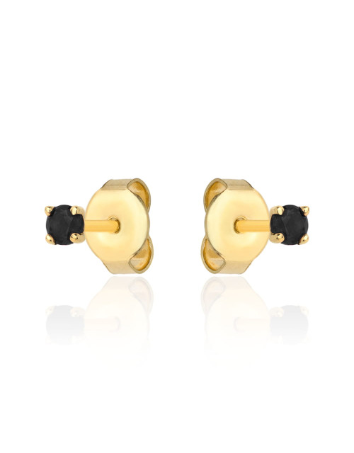 Kolczyki złote centralna czarna cyrkonia (Gramatura: 0.59)