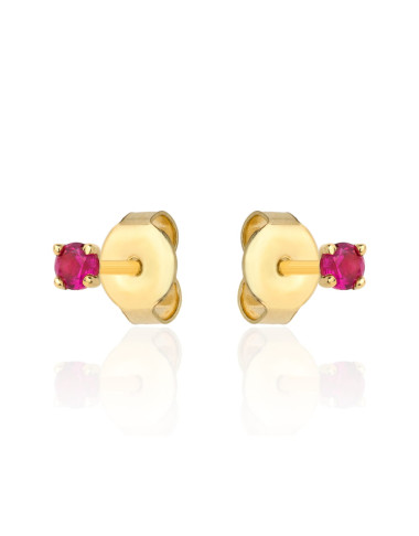 Kolczyki złote centralna rubinowa cyrkonia (Gramatura: 0.58)