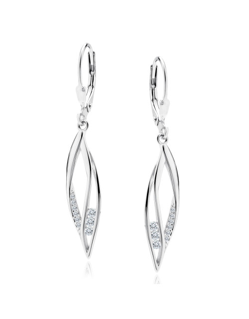 Srebrne pr. 925 kolczyki z białymi cyrkoniami