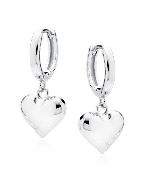 Srebrne kolczyki pr.925 kółka z serduszkiem