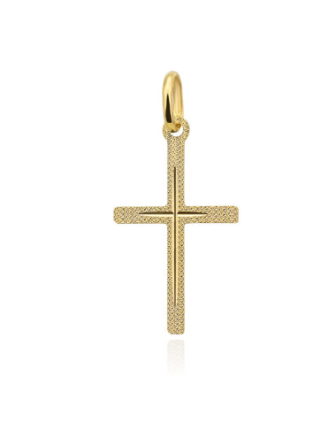 Złoty krzyżyk zdobiony mały pr. 585 (Gramatura: 0.36)