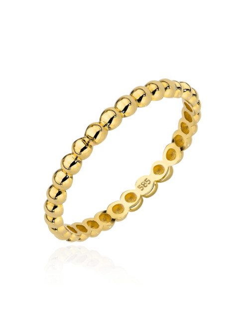 Pierścionek złoty z kulkami (Rozmiar pr. 585: 19 Gramatura: 1.64)