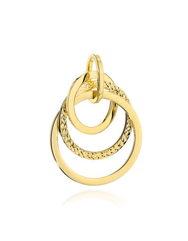 Zawieszka złota splecione kółka z diamentowanym zdobieniem (Gramatura: 2.43)