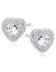 Srebrne kolczyki pr. 925 Cyrkonia biała - serca