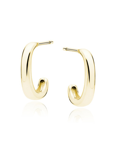 Srebrne kolczyki pr.925, pozłacane, gładkie