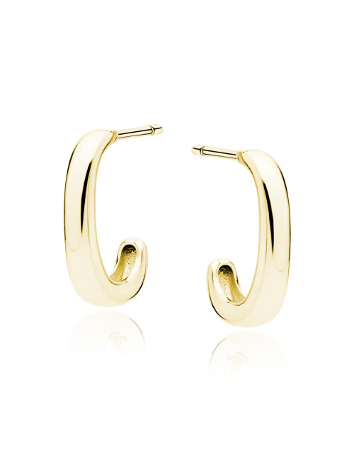 Srebrne kolczyki pr.925, pozłacane, gładkie