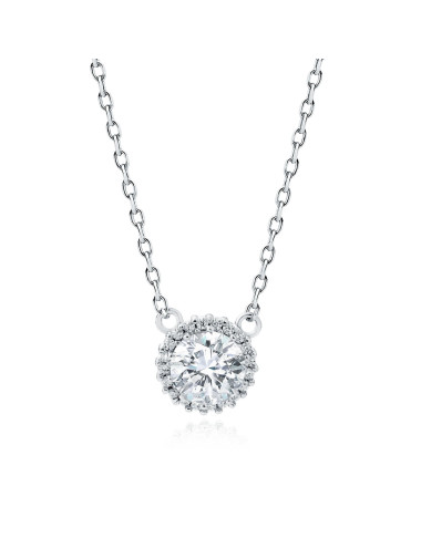 Srebrny naszyjnik pr.925 z białymi cyrkoniami