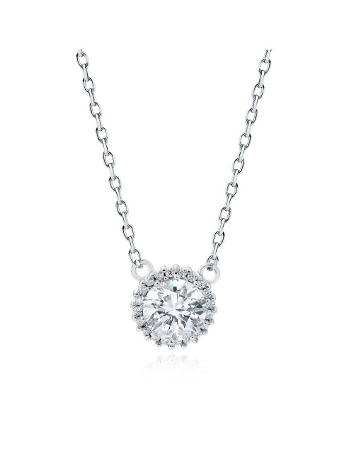 Srebrny naszyjnik pr.925 z białymi cyrkoniami