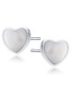 Srebrne kolczyki pr.925 serca z masą perłową