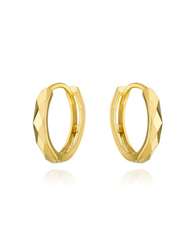 Kolczyki złote diamentowane kółeczka na kreolu (Gramatura: 1.28)