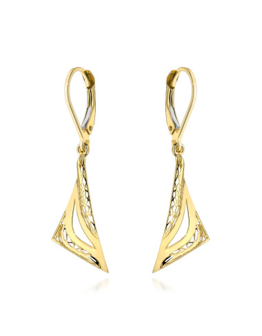 Kolczyki złote trójkąty i ażur (Gramatura: 1.78)