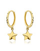 Kolczyki złote kółeczka z gwiazdką (Gramatura: 1.01)