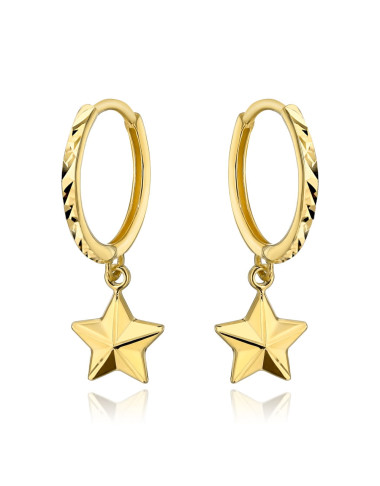 Kolczyki złote kółeczka z gwiazdką (Gramatura: 1.01)