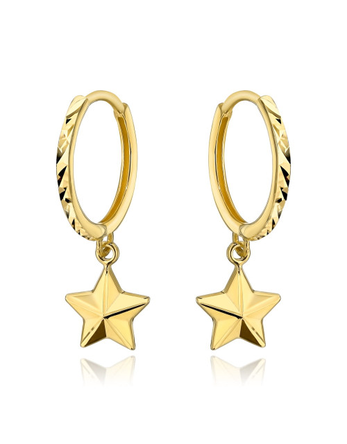Kolczyki złote kółeczka z gwiazdką (Gramatura: 1.01)