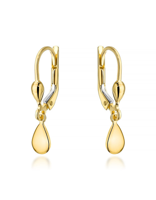 Kolczyki złote wiszące łezki na angielskim zapięciu (Gramatura: 1.45)