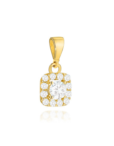 Zawieszka złota kwadratowa z cyrkoniami (Gramatura: 0.82)