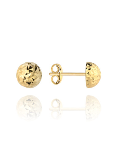 Kolczyki pół kulki śr. 6 mm na sztyfcie diamentowane super lekkie (Gramatura: 0.55)