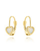 Kolczyki złote serduszka z opalitem na angielskim zapięciu (Gramatura: 1.30)