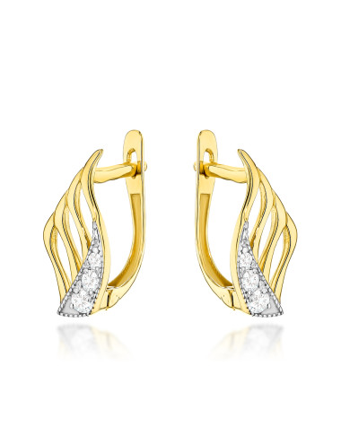 Kolczyki złote skrzydła zdobione cyrkoniami (Gramatura: 2.02)