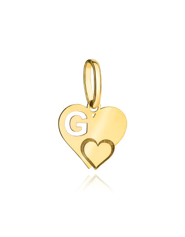 Zawieszka złota literka G z serduszkiem (Gramatura: 0.30)