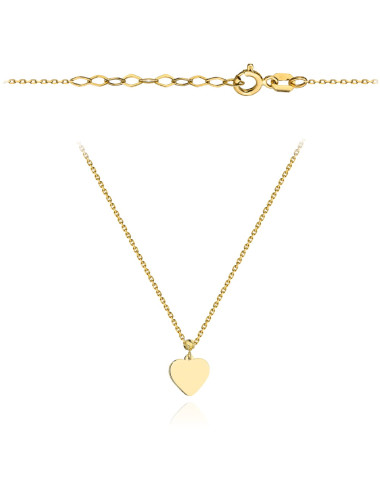 Naszyjnik złoty gładkie serce z diamentowaną kulką super lekki (Gramatura: 0.83)