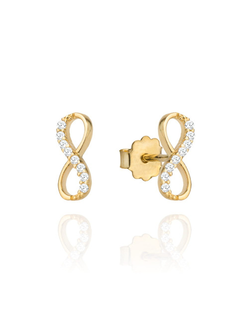 Kolczyki złota nieskończoność z częścią cyrkonii na sztyfcie (Gramatura: 0.92)