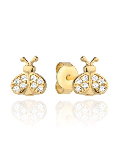Kolczyki złota biedronka wysadzana cyrkoniami (Gramatura: 0.75)