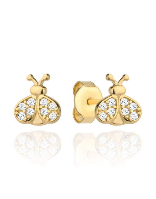 Kolczyki złota biedronka wysadzana cyrkoniami (Gramatura: 0.75)