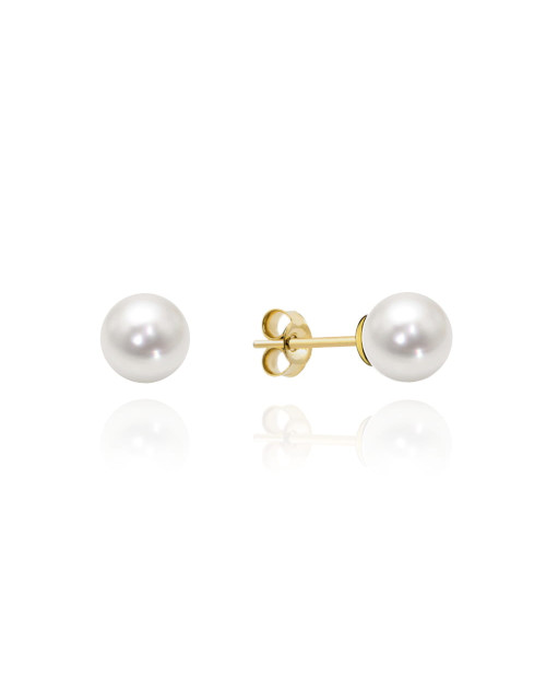 Kolczyki złote z perłą na sztyfcie (Gramatura: 1.21)