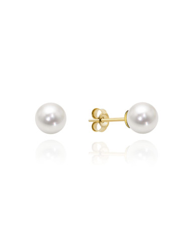 Kolczyki złote z perłą na sztyfcie (Gramatura: 1.23)