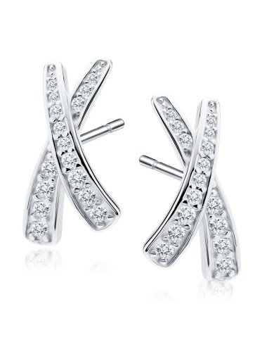 Srebrne kolczyki pr. 925 z białymi cyrkoniami