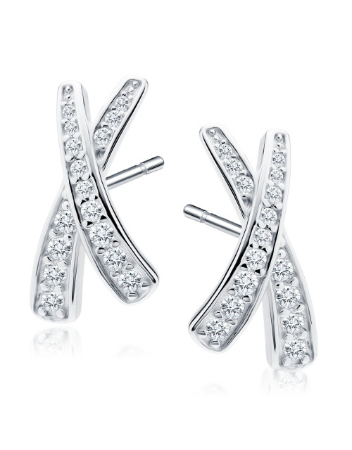 Srebrne kolczyki pr. 925 z białymi cyrkoniami