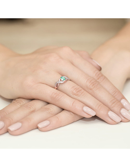 Pierscionek W028-SZMARAGD