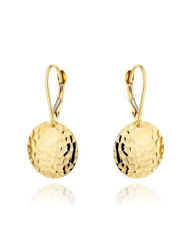 Kolczyki złote wiszące diamentowane koła (Gramatura: 1.55)