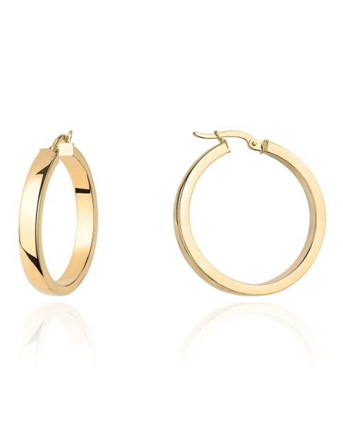 Kolczyki złote koła szerokie na angielskim zapięciu 3,2cm (Gramatura: 3.30)