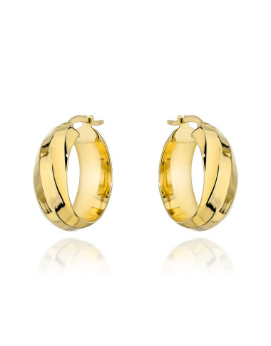 Kolczyki złote koła gładkie zdobione w poprzek (Gramatura: 3.41)