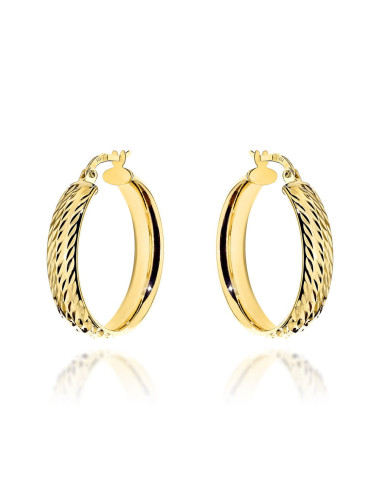 Kolczyki złote koła diamentowane szerokie (Gramatura: 2.85)