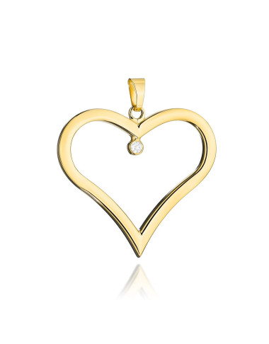 Zawieszka złota duże serce z cyrkonią (Gramatura: 1.01)