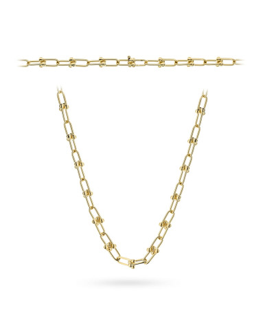 Naszyjnik złoty splecione ogniwa i gładkie kulki (Gramatura: 15.06)