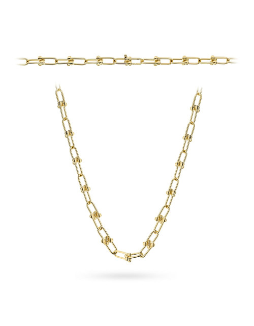 Naszyjnik złoty splecione ogniwa i gładkie kulki (Gramatura: 15.19)