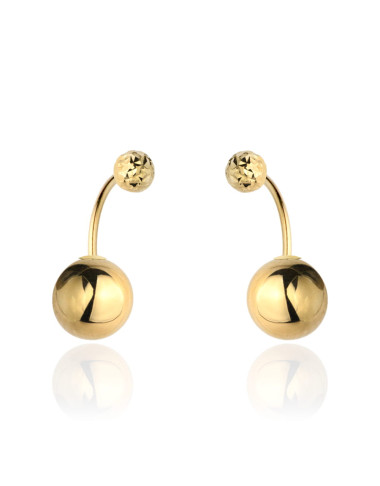 Kolczyki złote dioro z jedną diamentowaną kulką (Gramatura: 3.55)