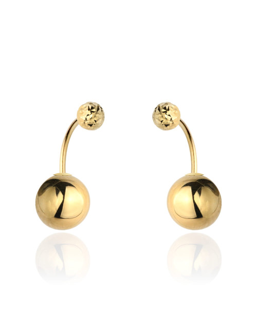 Kolczyki złote dioro z jedną diamentowaną kulką (Gramatura: 3.55)