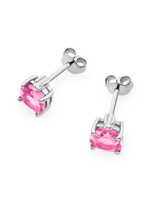 KOLCZYKI K0573, 2 X 1,10CT RÓŻOWY TOPAZ