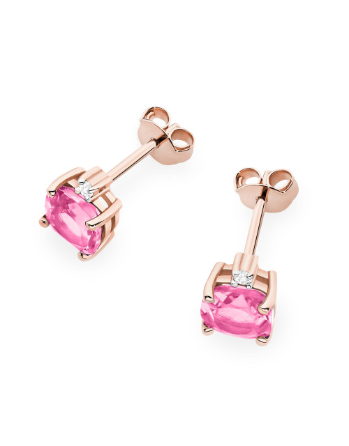 KOLCZYKI K0573, 2 X 1,10CT RÓŻOWY TOPAZ