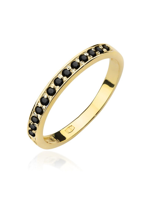 Pierscionek W0446-Czarny diament