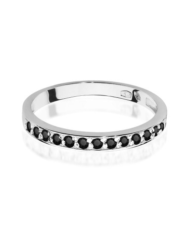 Pierscionek W0446-Czarny diament