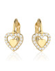 Kolczyki złote serduszko w sercu wysadzanym cyrkoniami (Gramatura: 1.42)