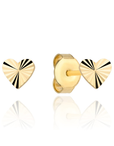 Kolczyki złote serca diamentowane małe (Gramatura: 0.66)